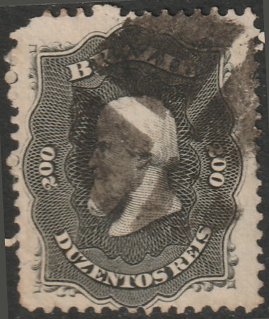 Brazil 1866 Sc 59 used corner perf damage