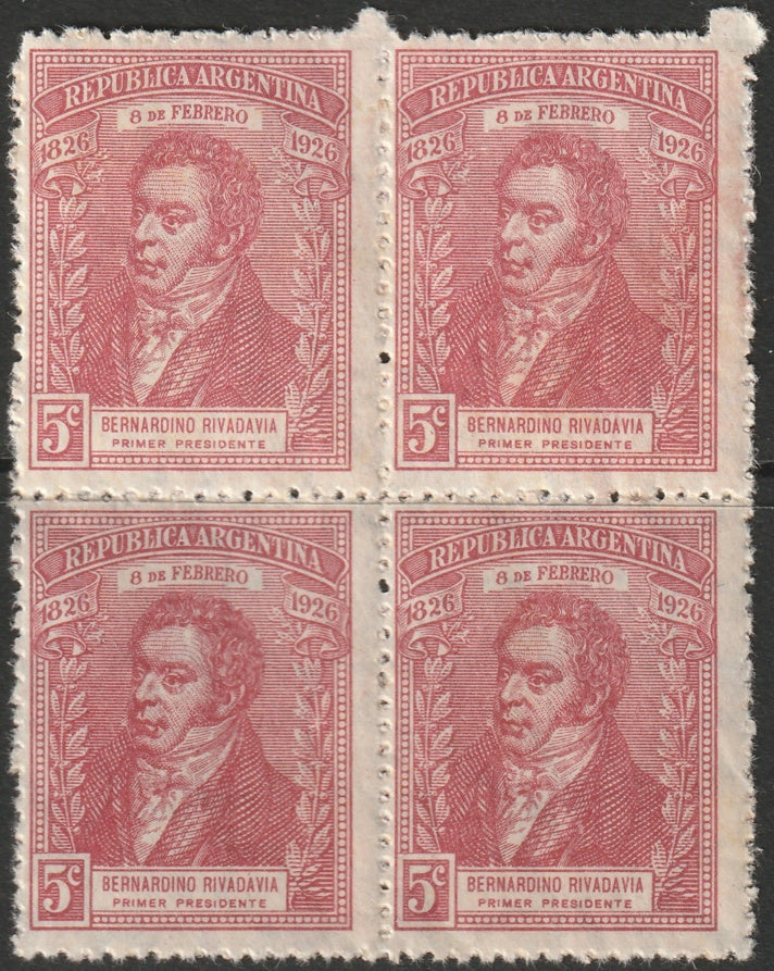 Argentina 1926 Sc 357 block MNH**