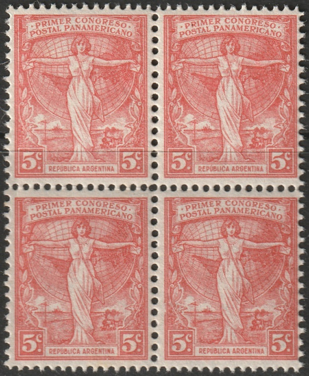 Argentina 1921 Sc 291 block MNH**