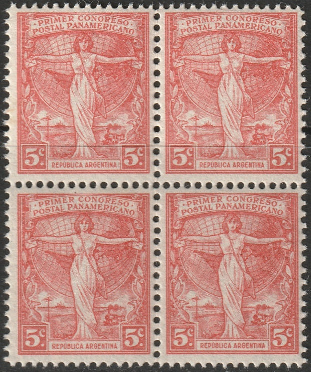 Argentina 1921 Sc 291 block MNH**