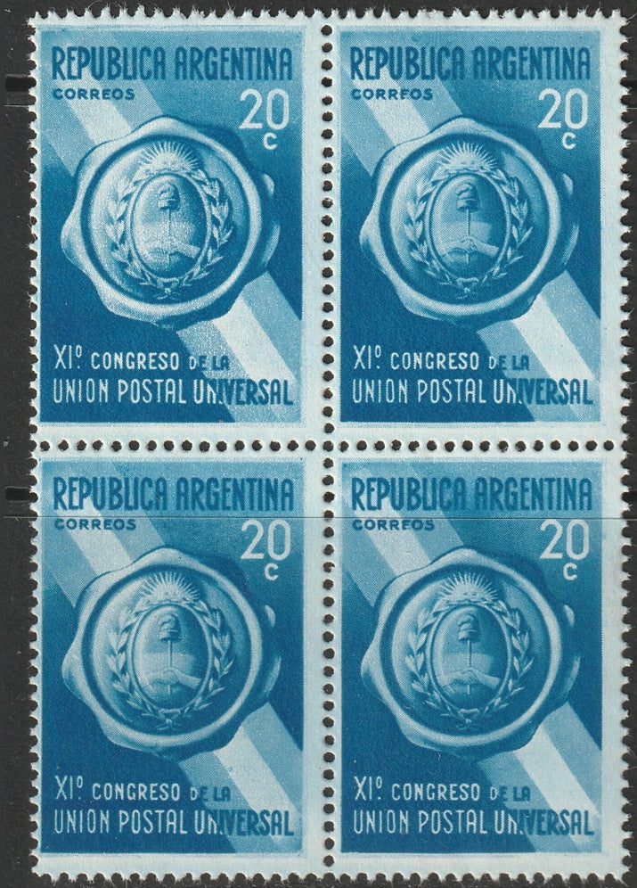 Argentina 1939 Sc 461 block MNH**