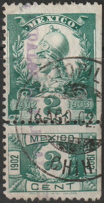 Mexico 1902 R214 renta interior revenue used postally Batopilas Chihuahua cancel