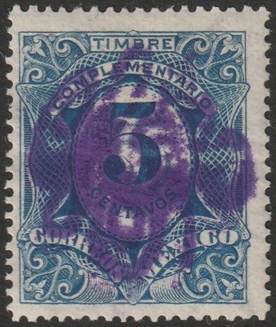 Mexico 1914 Sc 384 MH* heavy overprint