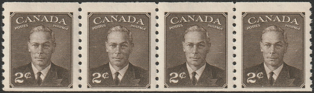 Canada 1950 Sc 298 coil strip of 4 MNH**