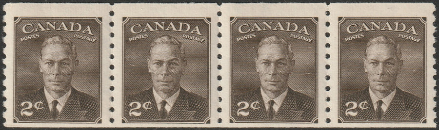 Canada 1950 Sc 298 coil strip of 4 MNH**