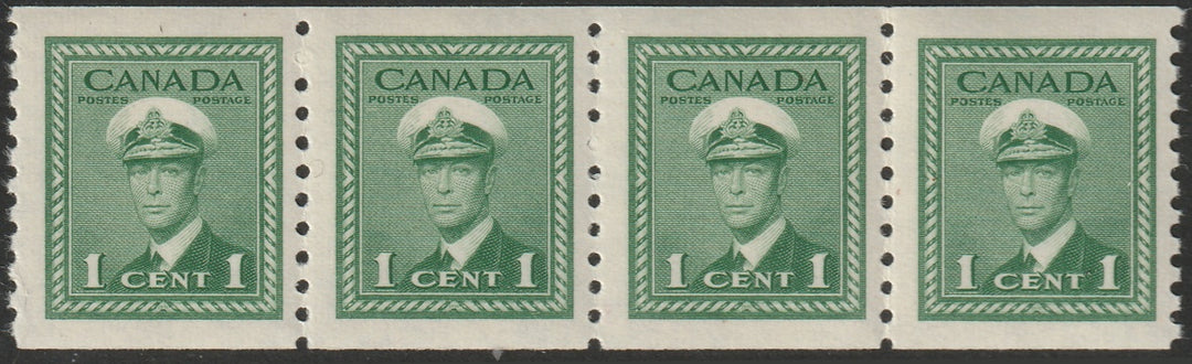 Canada 1948 Sc 278 coil strip of 4 MNH**