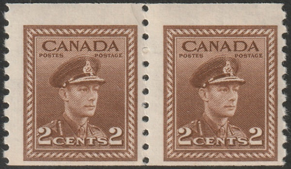 Canada 1948 Sc 279 coil pair MNH** some disturbed gum