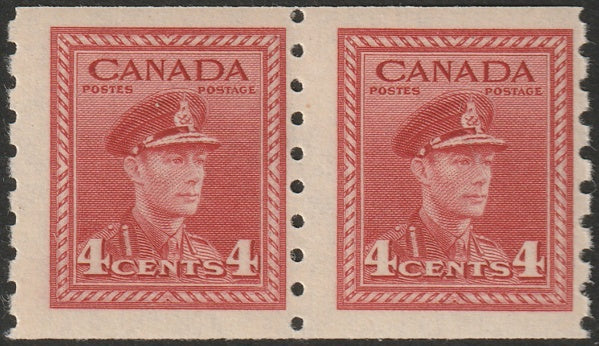 Canada 1943 Sc 267 coil pair MNH**