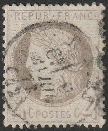 France 1872 Sc 52 used Nantes cancel small thin