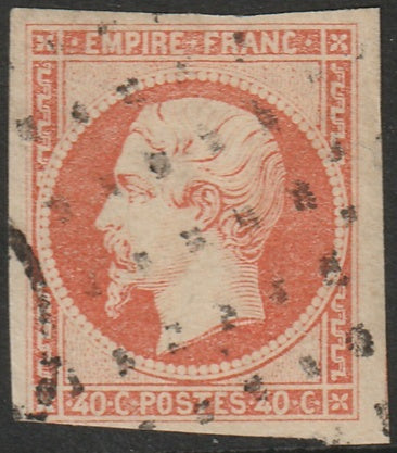 France 1853 Sc 18 used points cancel