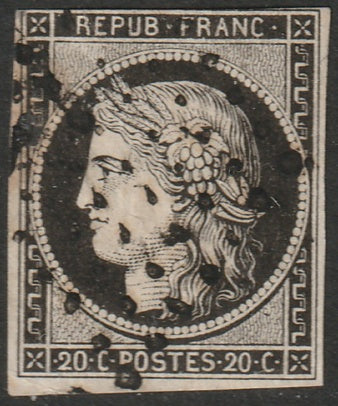 France 1849 Sc 3a used PC cancel