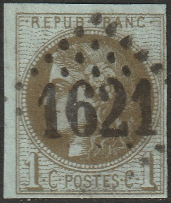France 1870 Sc 38a used "1621" (Gannat) GC cancel