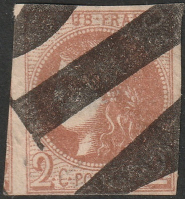 France 1870 Sc 39 used printed newspaper cancel thins