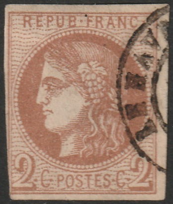 France 1870 Sc 39 used Le Havre date cancel