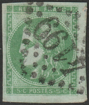 France 1870 Sc 41 used "4199" (Vienne) GC cancel thins