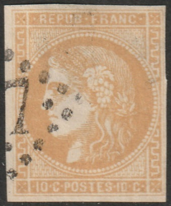 France 1870 Sc 42a used faulty GC cancel large thins