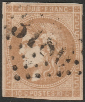 France 1870 Sc 42 used "3180" (Rodez) GC cancel