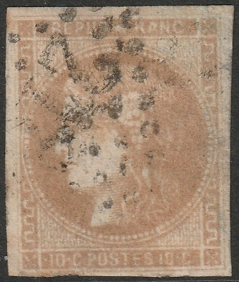 France 1870 Sc 42 used GC cancel thins