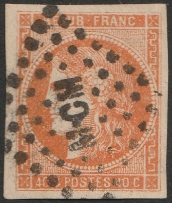 France 1870 Sc 47 used "MCM" ambulant cancel signed Brun