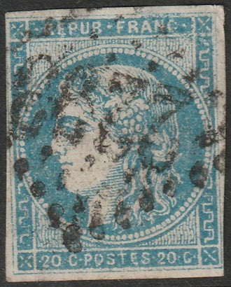 France 1870 Sc 45 used "2293" (L'Imazamet) GC cancel hinge thin at top