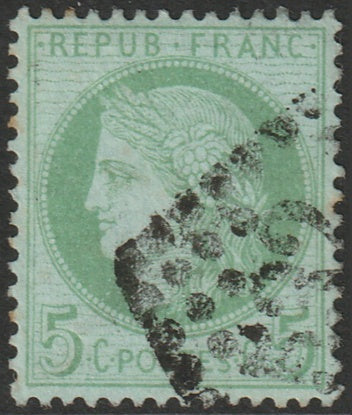 France 1872 Sc 53 used "532" (Bordeaux) GC cancel