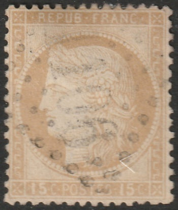 France 1873 Sc 61 used "1106" (Conde-sur-Noireau) GC cancel