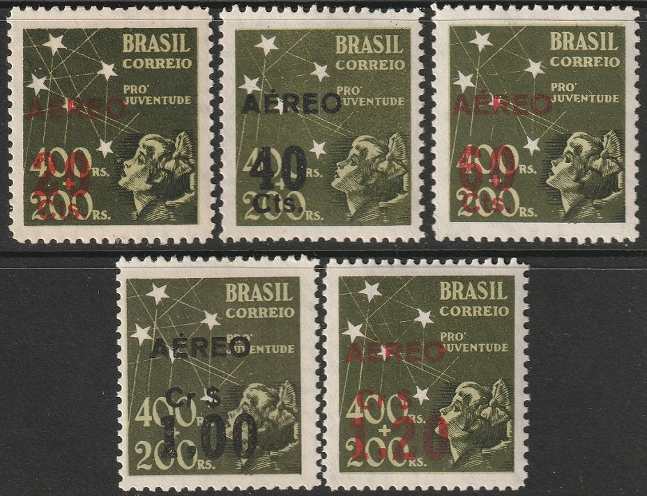 Brazil 1944 Sc C55-9 air post set MH*