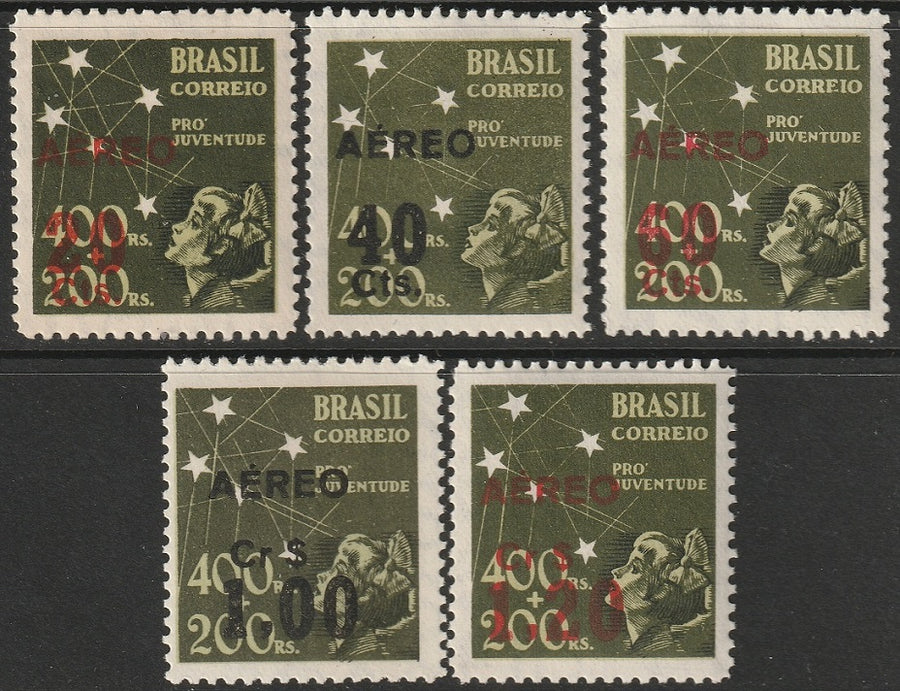 Brazil 1944 Sc C55-9 air post set MH*