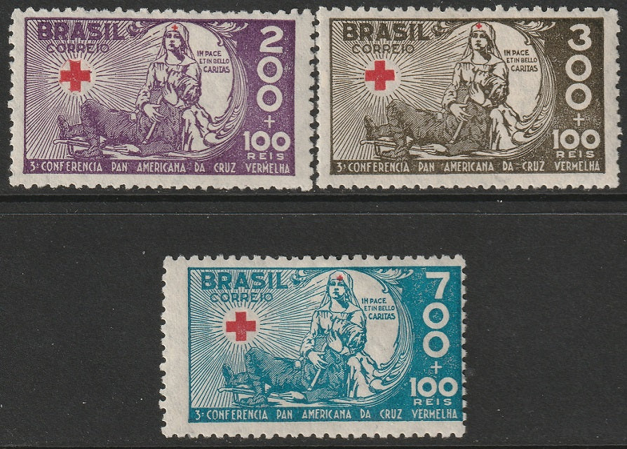 Brazil 1935 Sc B5-7 set MH*