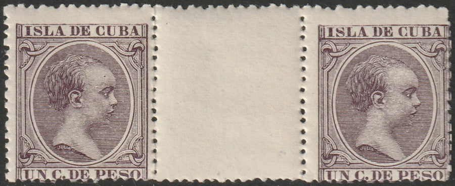 Cuba 1896 Sc 135 interpanneau pair MNH**