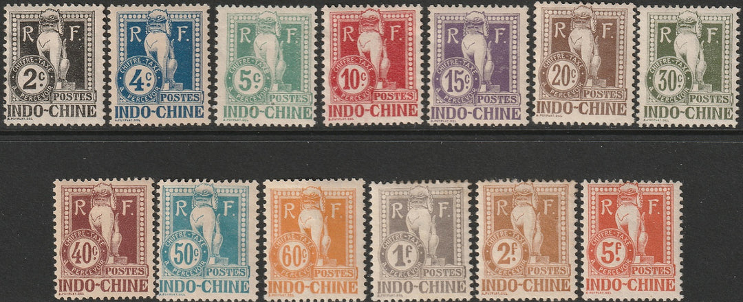 Indochina 1908 Sc J5-17 postage due set MH*