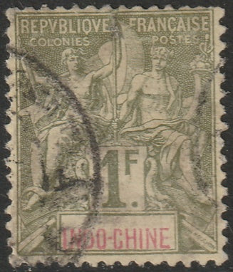 Indochina 1892 Sc 20 used