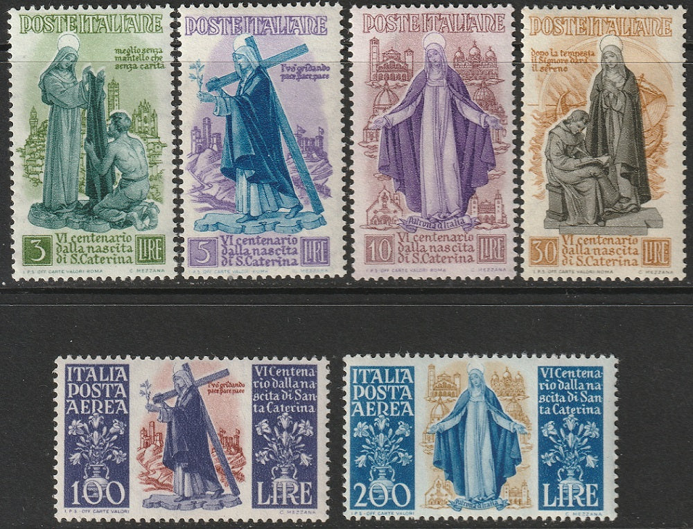 Italy 1948 Sc 489-92,C127-8 set MNH**