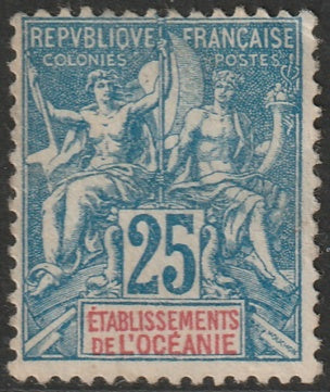 French Polynesia 1900 Sc 12 MNG(*)