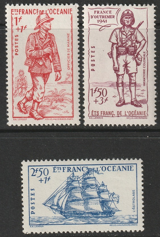 French Polynesia 1941 Sc B11-12A set MLH*