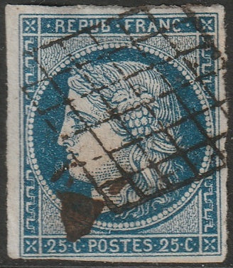 France 1850 Sc 6a used grille cancel heavy hinge small thin