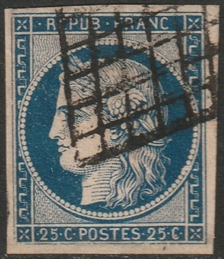 France 1850 Sc 6b used grille cancel