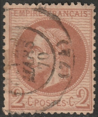 France 1862 Sc 30 used large thin