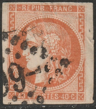 France 1870 Sc 47 used faulty GC cancel large repair