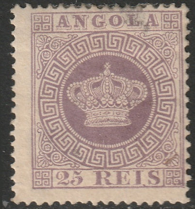 Angola 1885 Sc 12a MH* disturbed gum small thin perf 13.5