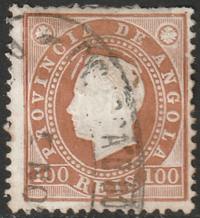 Angola 1886 Sc 22 var used double impression