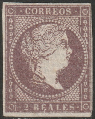 Spain 1856 Sc 43 MNG(*) tiny thin