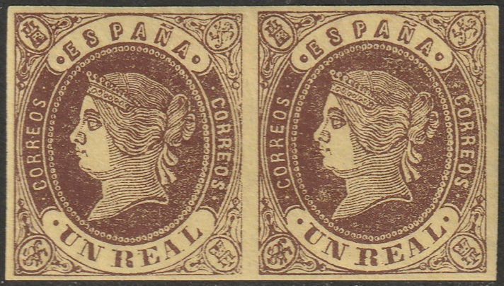 Spain 1862 Sc 59 pair MH*