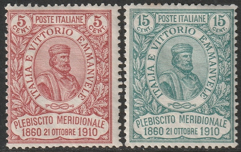 Italy 1910 Sc 117-8 MLH* some gum crazing