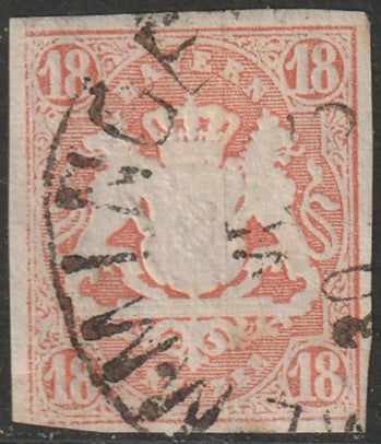 Bavaria 1867 Sc 22 used Memmingen cancel