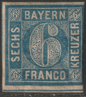 Bavaria 1862 Sc 11 MLH* toned