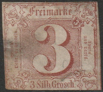 Thurn & Taxis 1860 Sc 12 used light cancel small cut