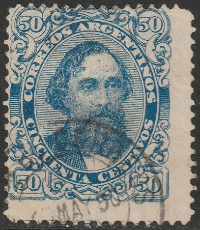 Argentina 1888 Sc 67 used large thin
