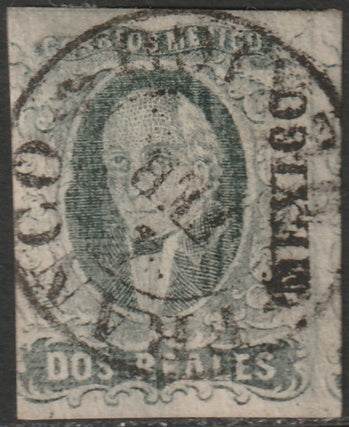 Mexico 1856 Sc 3a used Mexico overprint