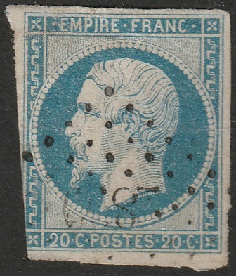 France 1854 Sc 15b used "2889" (Signy-le-Petit) PC cancel